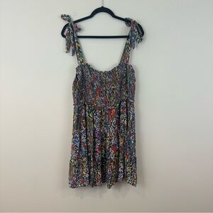 JODIFL Multicolor Floral Smocked Mini Dress Size 3X Women's